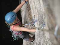 Beth following Horseman. (Category:  Rock Climbing)