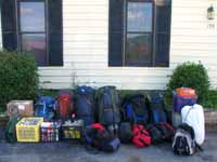 Some of our gear prior to loading the car. (Category:  Rock Climbing)