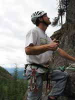 Leading Charlotte's Web. (Category:  Rock Climbing)