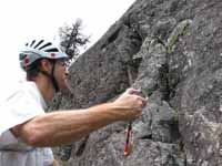 Leading Charlotte's Web. (Category:  Rock Climbing)