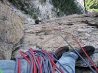 Guy following p3 of Mountaineer's Route. (Category:  Rock Climbing)