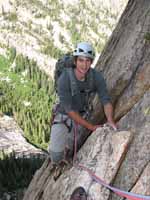 Guy following p3 of Mountaineer's Route. (Category:  Rock Climbing)