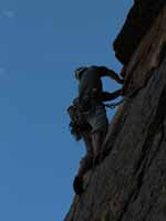 Guy leading p4 of Mountaineer's Route. (Category:  Rock Climbing)