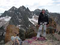 Guy at the top of Mountaineer's Route. (Category:  Rock Climbing)