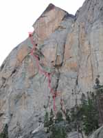 The first five pitches of Mountaineer's Route. (Category:  Rock Climbing)