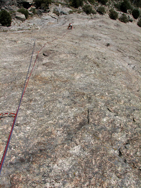 Guy following Sinocranium. (Category:  Rock Climbing)