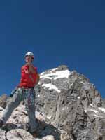 On the summit of Disappointment Peak.  Guy told me not to pose... and this is the result. (Category:  Rock Climbing)