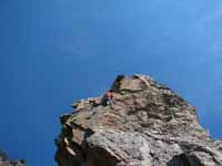 Nearing the top of Baxter's Pinnacle. (Category:  Rock Climbing)