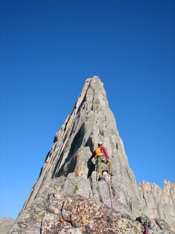 Leading the sidewalk pitch. (Category:  Rock Climbing)