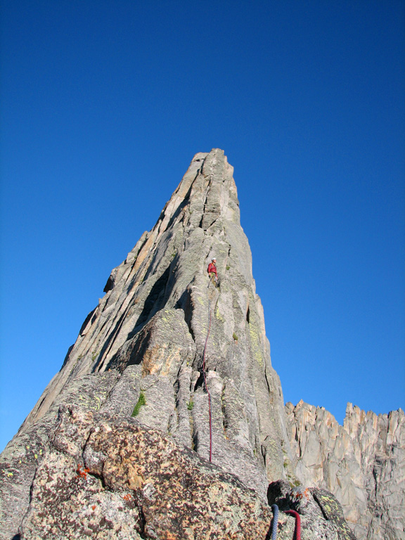 Leading the sidewalk pitch. (Category:  Rock Climbing)