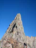 Leading the sidewalk pitch. (Category:  Rock Climbing)