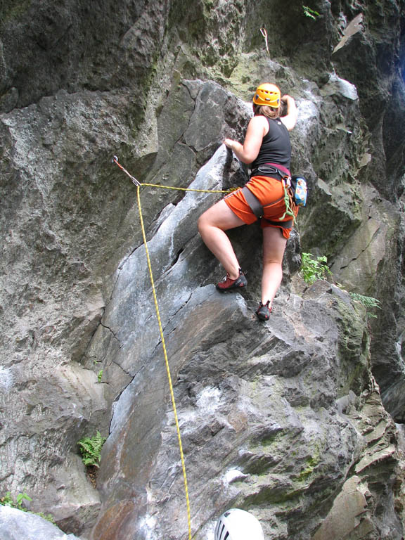 Jess leading Masterpiece. (Category:  Rock Climbing)