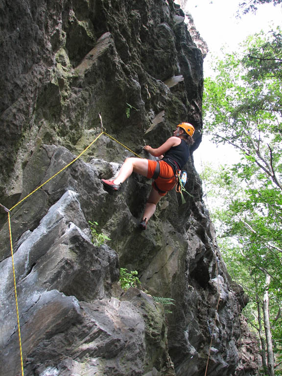 Jess leading Masterpiece. (Category:  Rock Climbing)