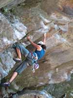 Jen on Obi Wan Ryobi. (Category:  Rock Climbing)