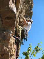 Leading the second pitch of Son of Easy O. (Category:  Rock Climbing)