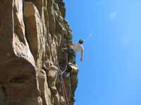 Leading the second pitch of Son of Easy O. (Category:  Rock Climbing)