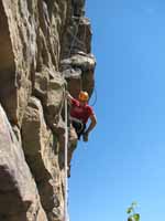 Mike following the second pitch of Son of Easy O. (Category:  Rock Climbing)