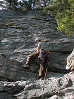 Josh leading RMC. (Category:  Rock Climbing)