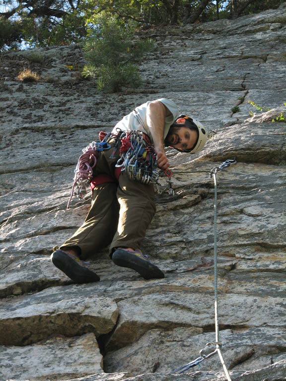 Josh leading RMC. (Category:  Rock Climbing)