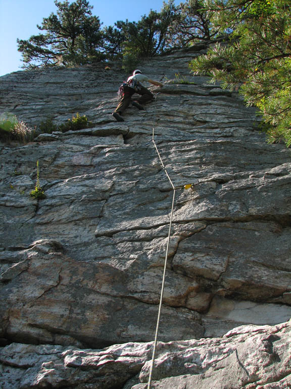 Josh leading RMC. (Category:  Rock Climbing)