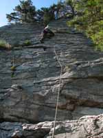 Josh leading RMC. (Category:  Rock Climbing)