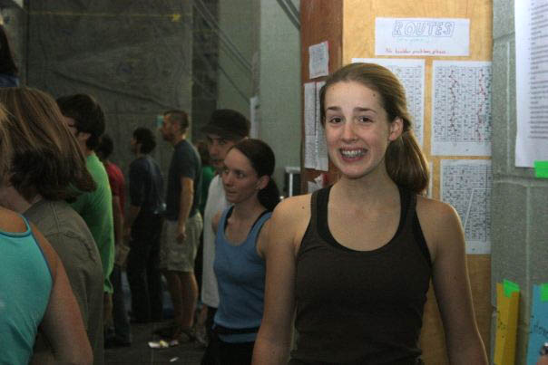 Hey Amy, I'll be the headlights, you be the deer.  Ok? (Category:  Rock Climbing)