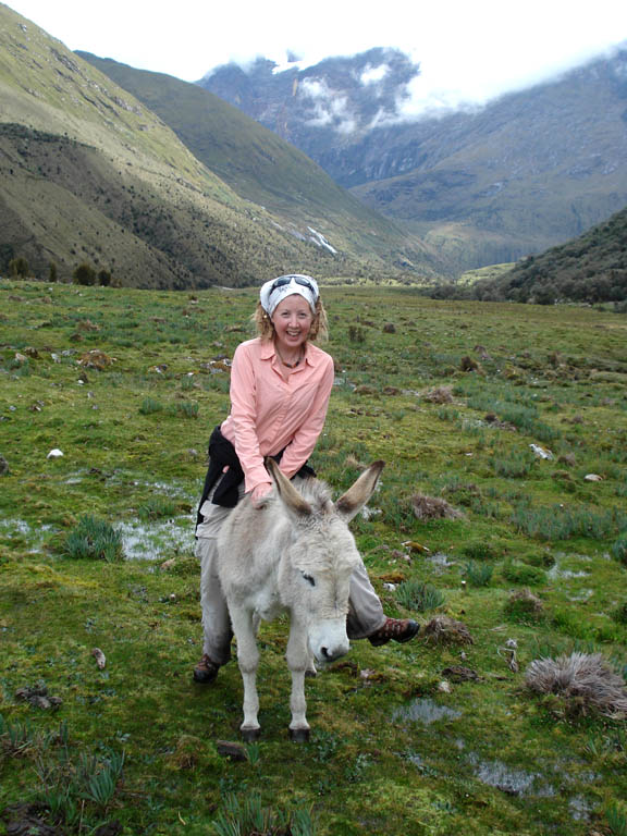 Yup, Beth just found a random donkey and climbed aboard. (Category:  Travel)