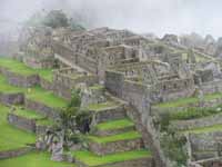 Machu Picchu emerging from the mist.  What can I say?  There was a lot of mist.  You take what photos you can. (Category:  Travel)
