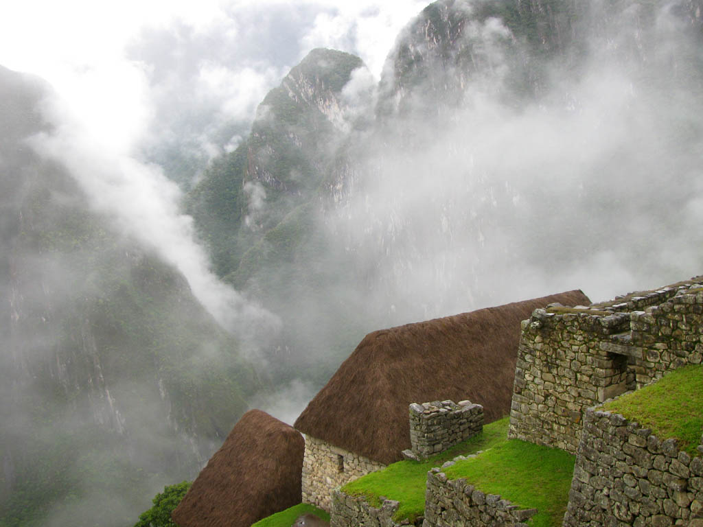 The thatched roofs did and amazing job of keeping the buildings dry. (Category:  Travel)