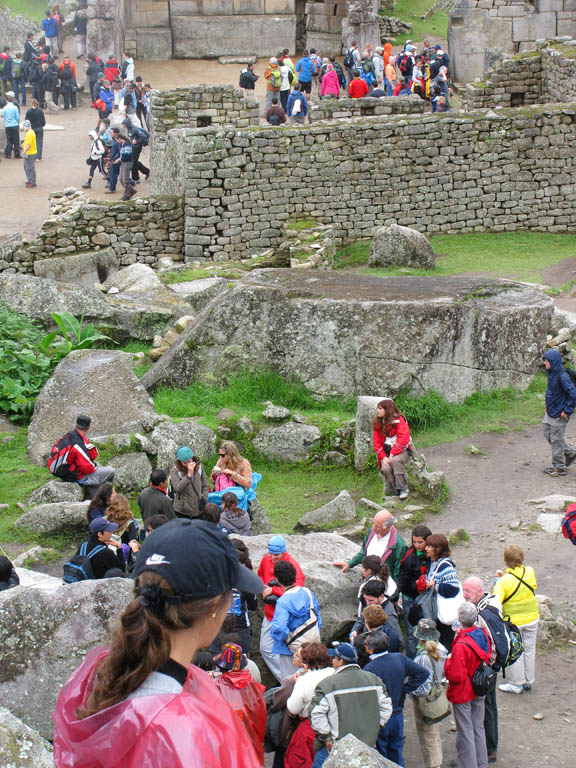 I had to wait about ten minutes to get the previous picture with no tourists in it.  This is a more typical snapshot of Machu Picchu. (Category:  Travel)