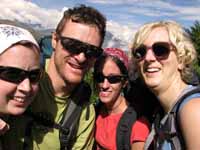 Beth, me, Jen and Emily at the start of the Santa Cruz trail. (Category:  Travel)