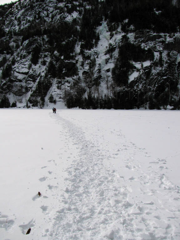 Crossing Chapel Pond, approaching Chouinard's Gully. (Category:  Ice Climbing)