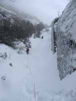 Snow slogging.  Still in the dike. (Category:  Ice Climbing)