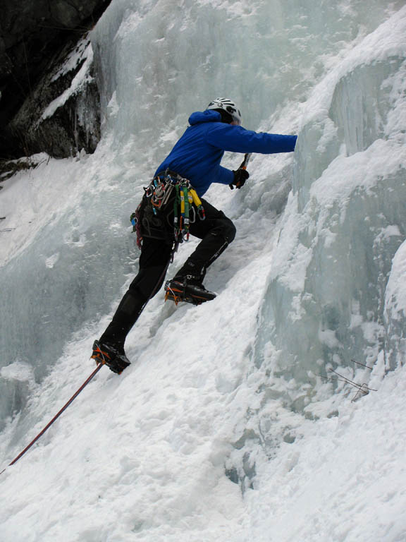 Guy starting up Chouinard's. (Category:  Ice Climbing)