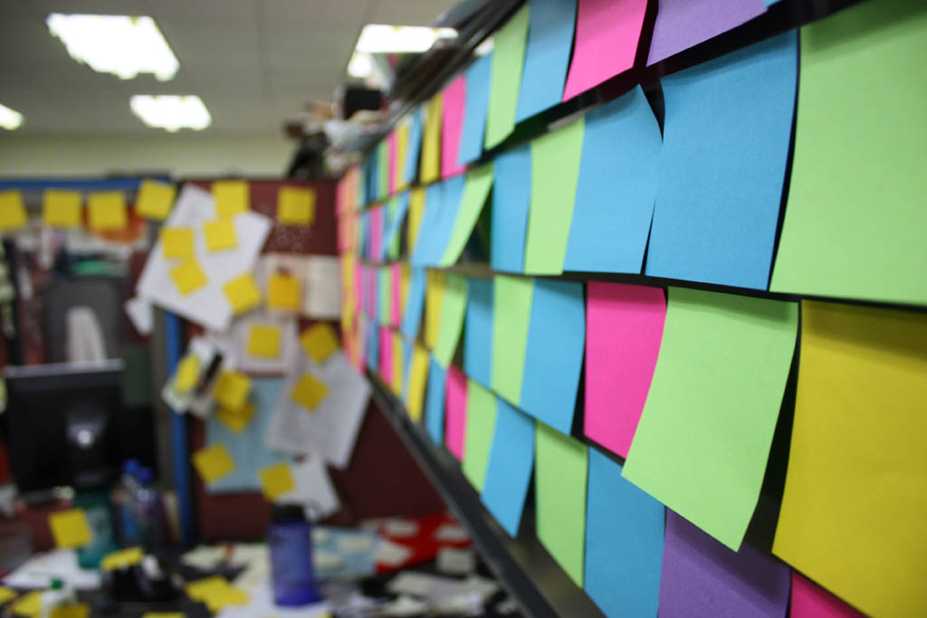 Look at that post-it pattern!  Somebody has OCD. (Category:  Party)