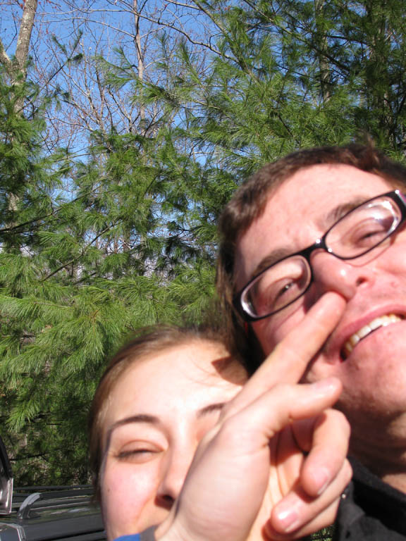 Why is Sarah trying to pick my nose? (Category:  Rock Climbing)