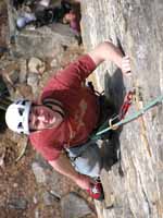 Guy following pitch 2 of City Lights. (Category:  Rock Climbing)