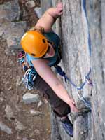 Katie following Frog's Head. (Category:  Rock Climbing)