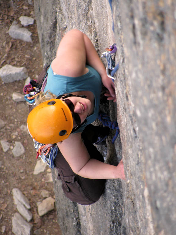 Katie following Frog's Head. (Category:  Rock Climbing)