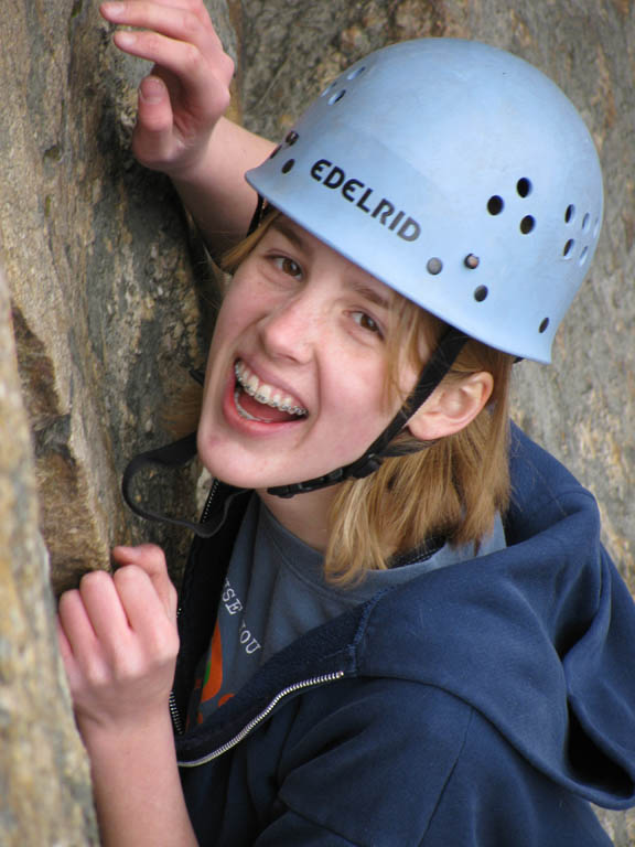 Amy climbing RMC. (Category:  Rock Climbing)