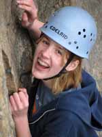 Amy climbing RMC. (Category:  Rock Climbing)