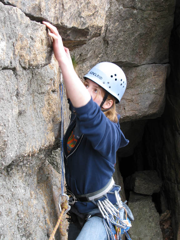 Nearly at the first belay. (Category:  Rock Climbing)