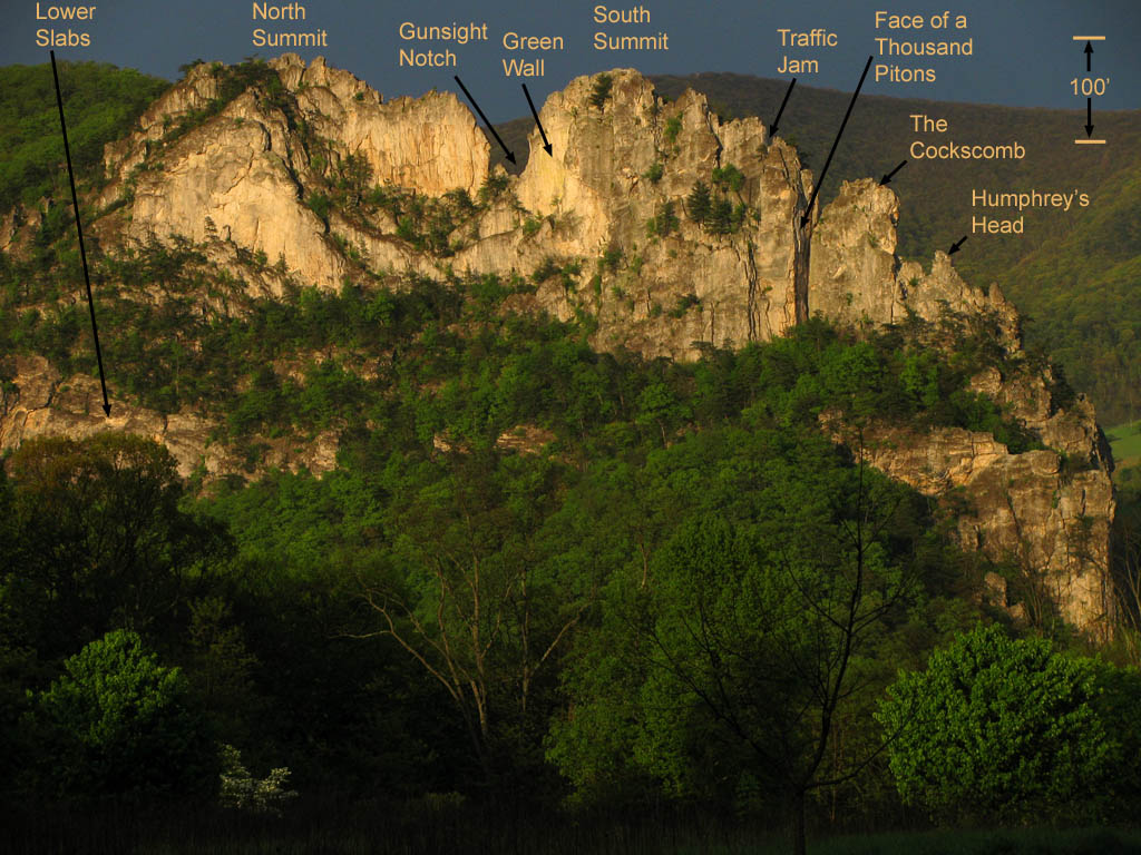Annotated picture. (Category:  Rock Climbing)