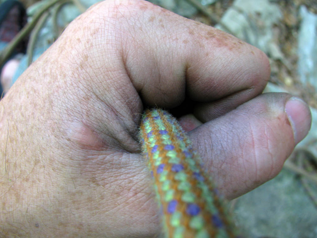 My belay hand. (Category:  Rock Climbing)