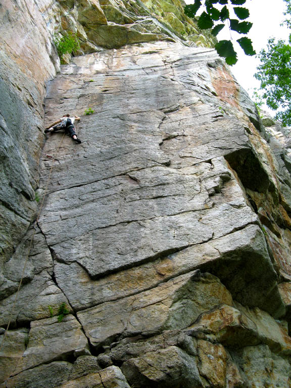 Thea leading Birdcage. (Category:  Rock Climbing)