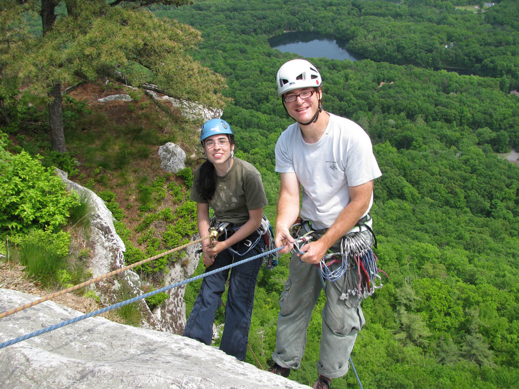 Beau's photo of us rappelling Arrow. (Category:  Rock Climbing)