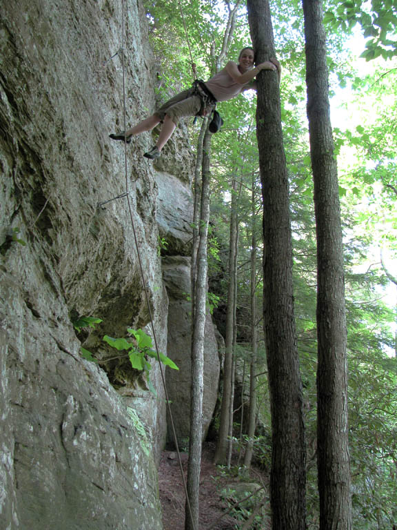 Jess the tree hugger. (Category:  Rock Climbing)