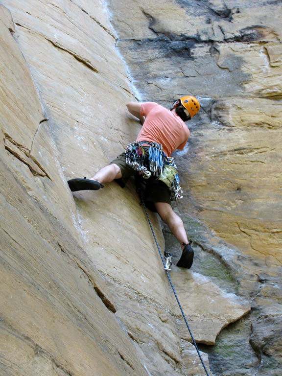 Steve leading Rock Wars. (Category:  Rock Climbing)