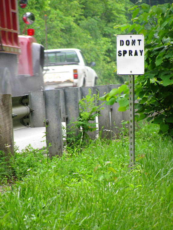 My favorite road sign.  Just south of the Junior Williamson rest area.  We really need a sign like this at the Gunks. (Category:  Rock Climbing)