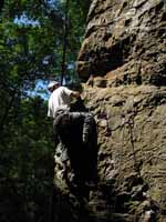 Me leading Brother Stair. (Category:  Rock Climbing)